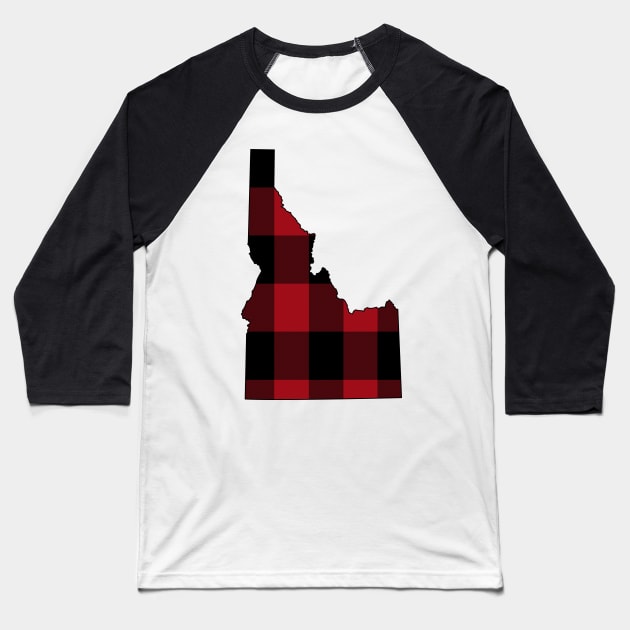 Idaho in Red Plaid Baseball T-Shirt by somekindofguru